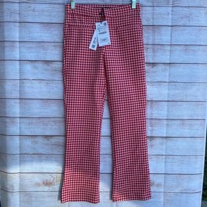 Zara red gingham mini trousers sz XS NWT